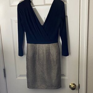 Elegant Black and Gray Long Sleeve Dress